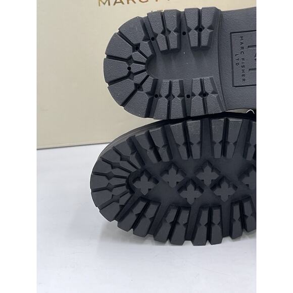 Marc Fisher Womens Pierson Lug Sole Combat Boot Leather/ Shearling Fur 6.5M New - Picture 16 of 16